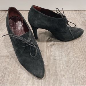 Max Mara Grey Suede Tie Booties